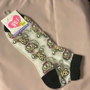 Sheer teddy bear socks